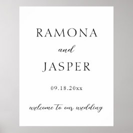 Poster Casamento Moderno Simples Negro e Branco