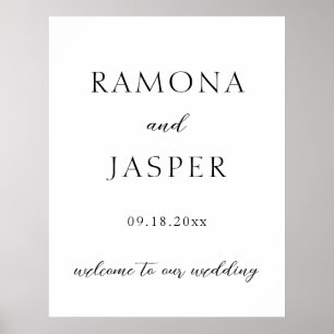 Poster Casamento Moderno Simples Negro e Branco