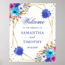 Casamento Moldura Dourada Flores Verão Aquarela Bo