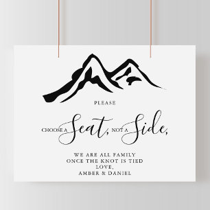 Poster Casamento na Montanha Escolha um Assento Não um La