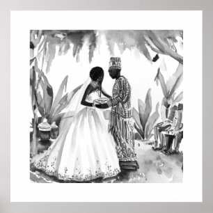Poster Casamento Negro e Branco