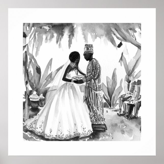 Poster Casamento Negro e Branco (Frente)