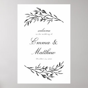 Poster Casamento no Prado com Estilo Preto e Branco Bem-v