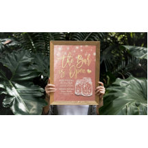 Casamento O Bar está Aberto Menu de Bebidas Jarras