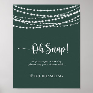 Poster Casamento Oh Snap Rustic String Luz Verde