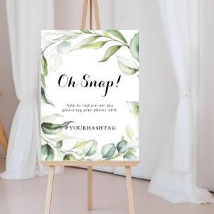 Poster Casamento Oh Snap Watercolor Eucalyptus Greenery