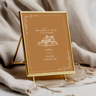 Poster Casamento outono Russo de Goldenrod