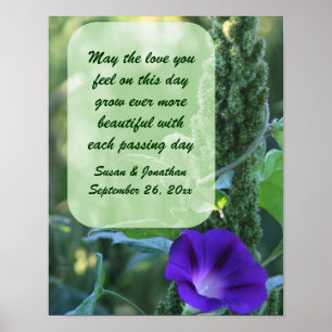 Poster Casamento Personalizado da Flor Glória da Manhã