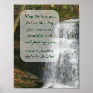 Poster Casamento Personalizado de Pintura em Casca-d'Água
