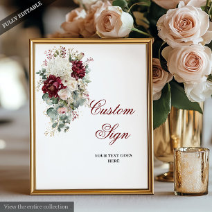 Poster Casamento Personalizado de Rosa Branca Clássica Bo