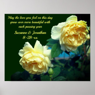 Poster Casamento Personalizado de Rosas de Amor