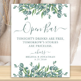 Poster Casamento Personalizado Eucalyptus do Bar Aberto E