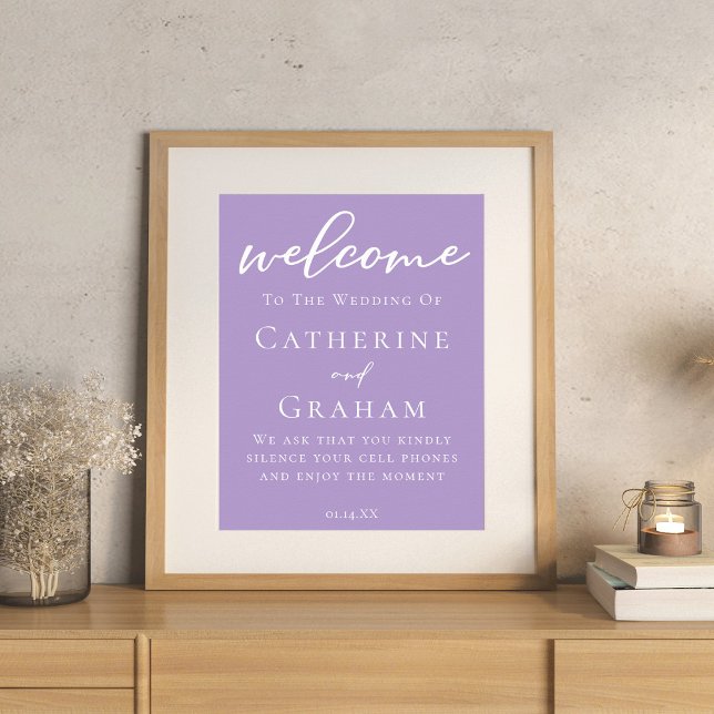 Poster Casamento Personalizado Lilac Roxo (Criador carregado)