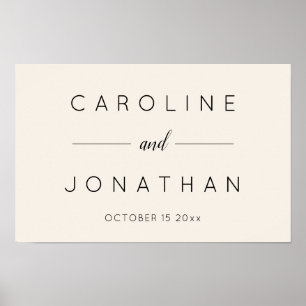 Poster Casamento Personalizado Script Minimalista Moderno