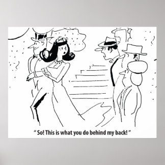 Poster Casamento Por Trás De Suas Costas, Humorístico