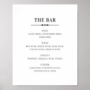 Poster Casamento preto e branco. bar de bebidas alcoólic