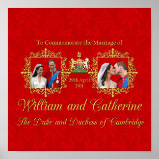 Pôster Casamento Real - William e Kate