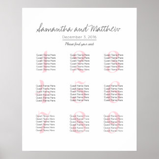 Poster Casamento Romântico Simples - menos mesas