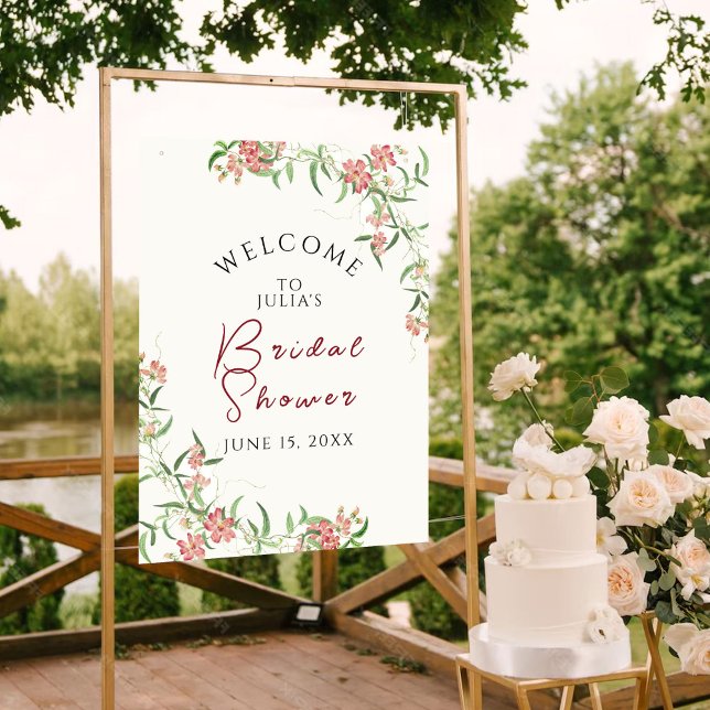 Poster Casamento rosa de Rosa Primavera Garland, de flor  (Criador carregado)