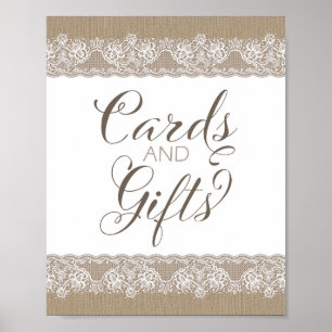 Poster Casamento Russo Burlap e Lace, Chá de panela