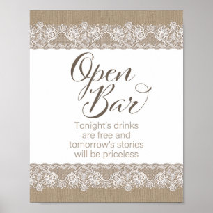 Poster Casamento Russo Burlap e Lace, Chá de panela