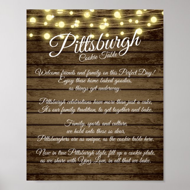 Poster Casamento Russo da Mesa de Pittsburgh Cookie (Frente)