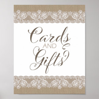 Poster Casamento Russo de Burlap e Lace, Sinal de Chá de