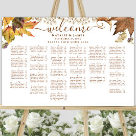 Poster Casamento Rústico de Outono com Assentos em Ordem