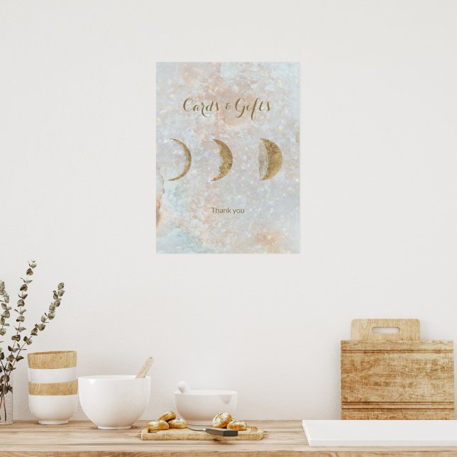 Poster Casamento Simples Chic Elegante Celestial Moon (Cozinha)