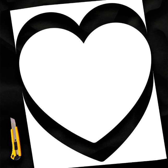 Poster Casamento simples de Modelo de coração de 24" (24" wide love heart plain white wedding poster)