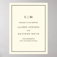 Casamento Simples Monograma de Boas-vindas da Ivor