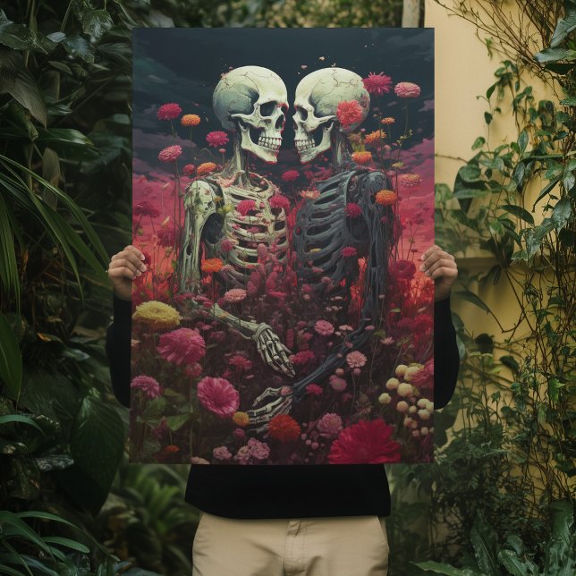 Poster Casamento Skeletons Abstrato de Art Halloween (Criador carregado)