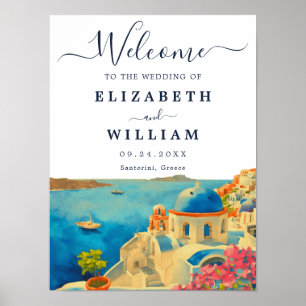 Poster Casamento Skyline da Grécia Santorini