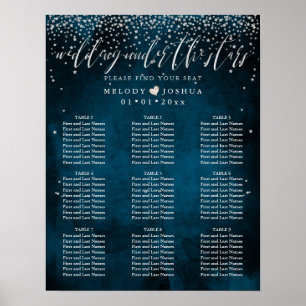 POSTER CASAMENTO SOB O GRÁFICO DE BANCO DE ESTRELAS COR D