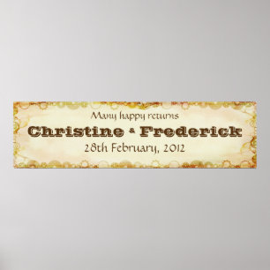 Poster Casamento Steampunk, faixa decorativa horizontal