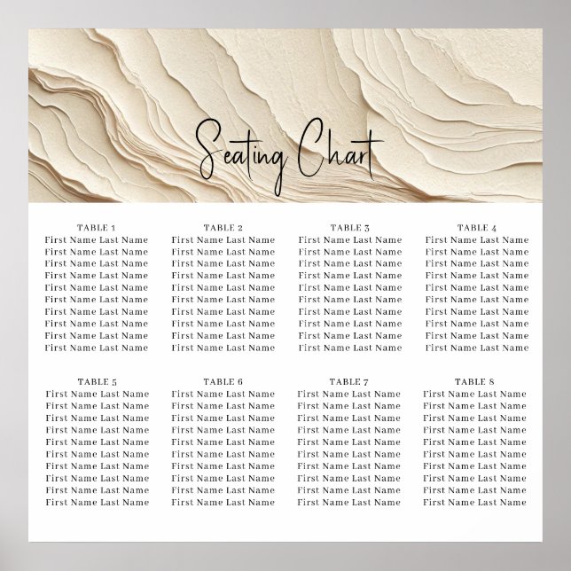 Poster Casamento Texturizado de Ivory Cream Bohemian (Frente)