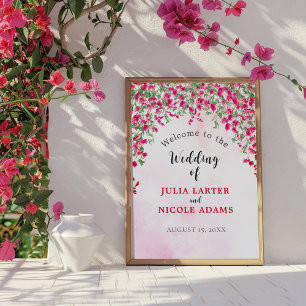 Poster Casamento Tropical Floresta Chuva de Pétalas Bouga