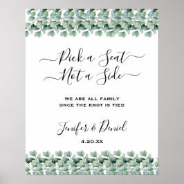 Poster Casamento Verde Botânico de Eucalipto