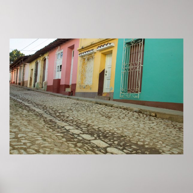 Poster Casas alinham-se à Rua, Cuba (Frente)