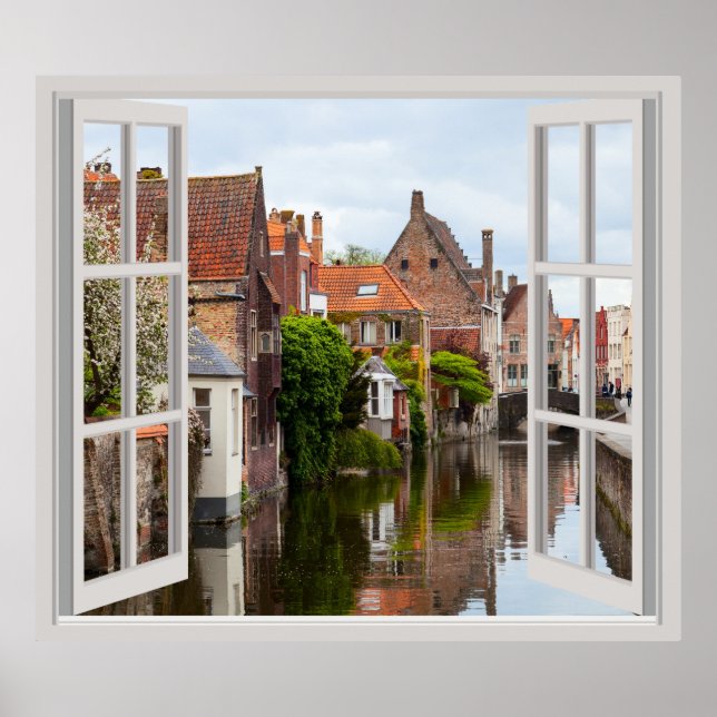 Poster Casas antigas em Bruges (Frente)