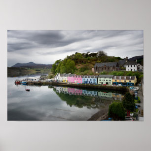 Poster Casas coloridas em Portree, Skye