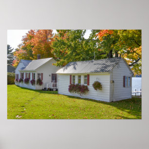 Poster Casas de Campo à Beira de um Lago em Vermont no Ou