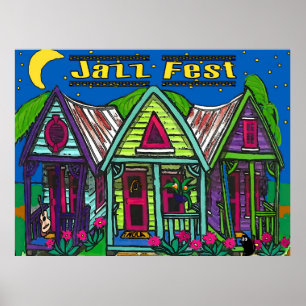 Poster Casas de campo Orleans do Fest do jazz