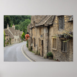 Poster Casas de coloração mel em Castle Combe, cartaz do