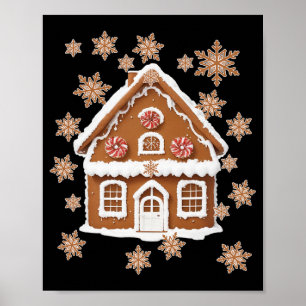 Poster Casas de Pão de Mel e Flocos de Neve Natal Doce