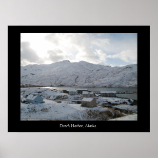 Poster Casas de Porto Neerlandês, porto neerlandês, Alasc