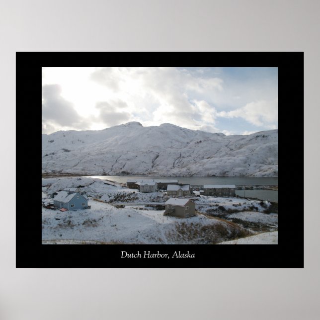 Poster Casas de Porto Neerlandês, porto neerlandês, Alasc (Frente)