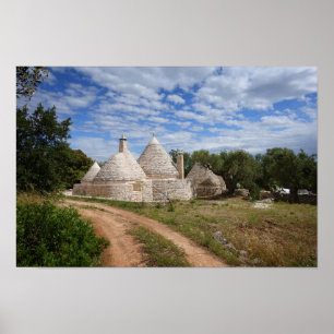 Poster Casas de Trulli em Puglia/Apulia