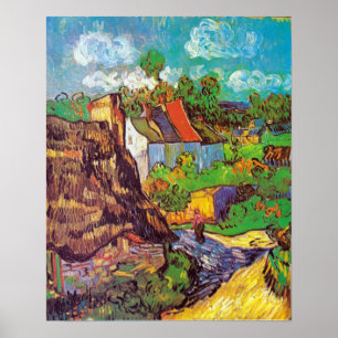 Poster Casas de Vincent van Gogh em Auvers