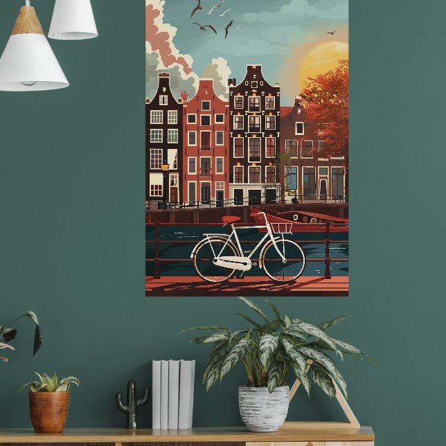 Poster Casas do Canal de Amsterdã (Sala de Estar 1)